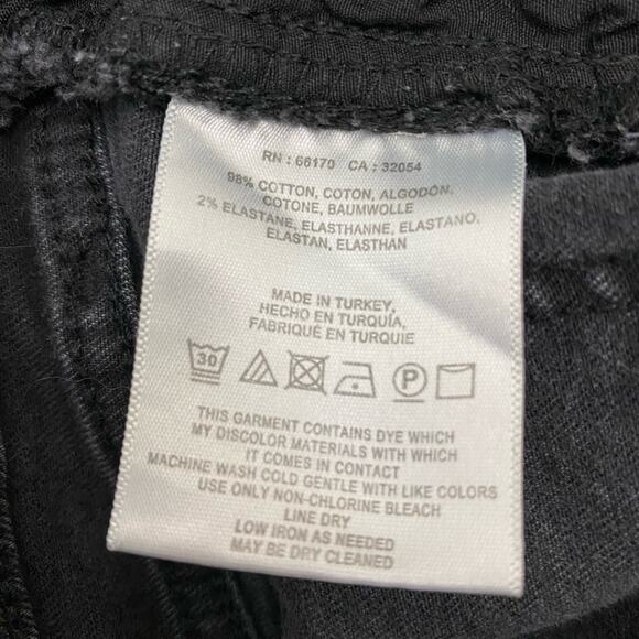 Anthropologie Pilcro Embellished Slim Flounced Flare Crop Jeans Washed Black - Picture 10 of 12